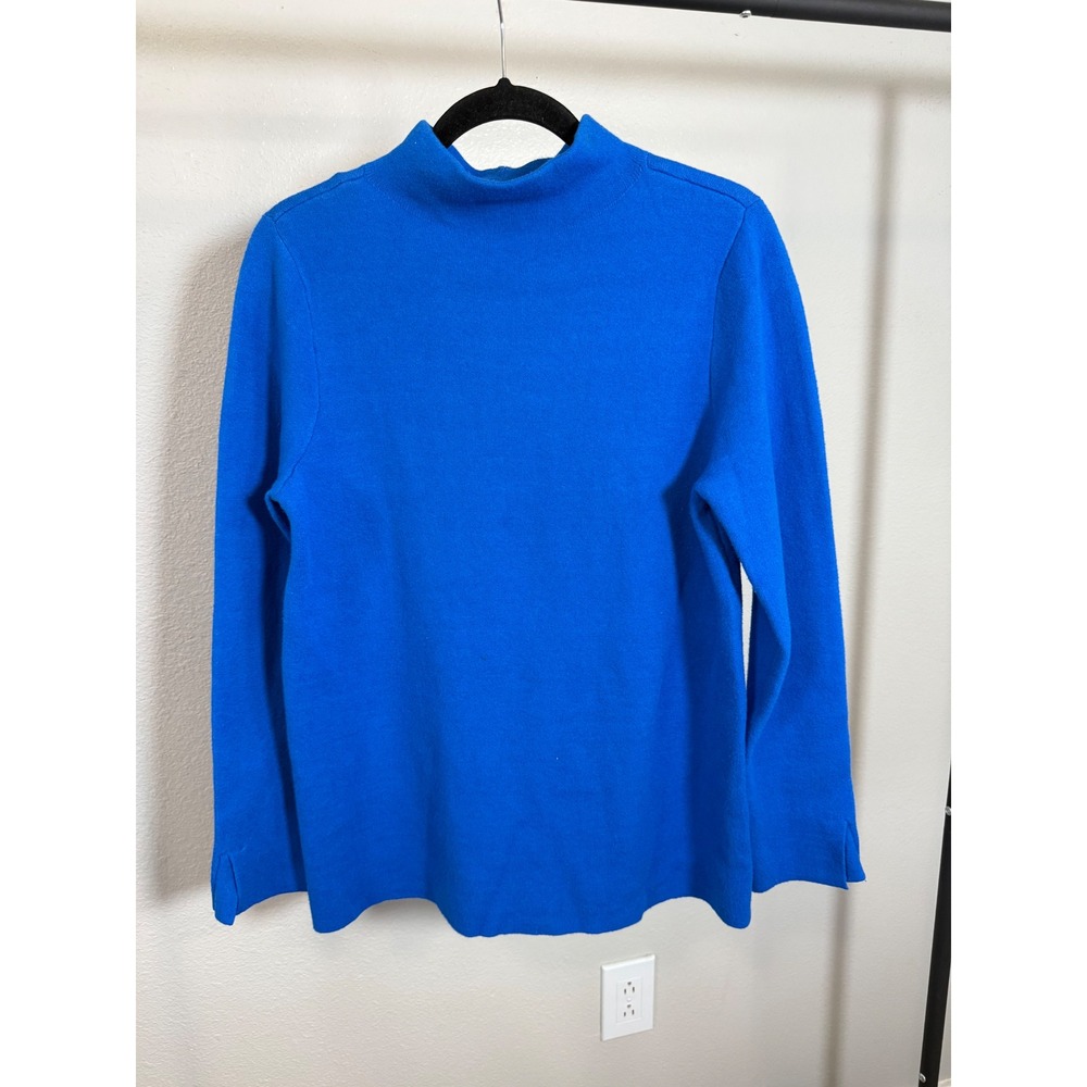 J.‎ Jill Womens Royal Blue Mock Neck Cotton Blend Knit Sweater Size M - Picture 2 of 5
